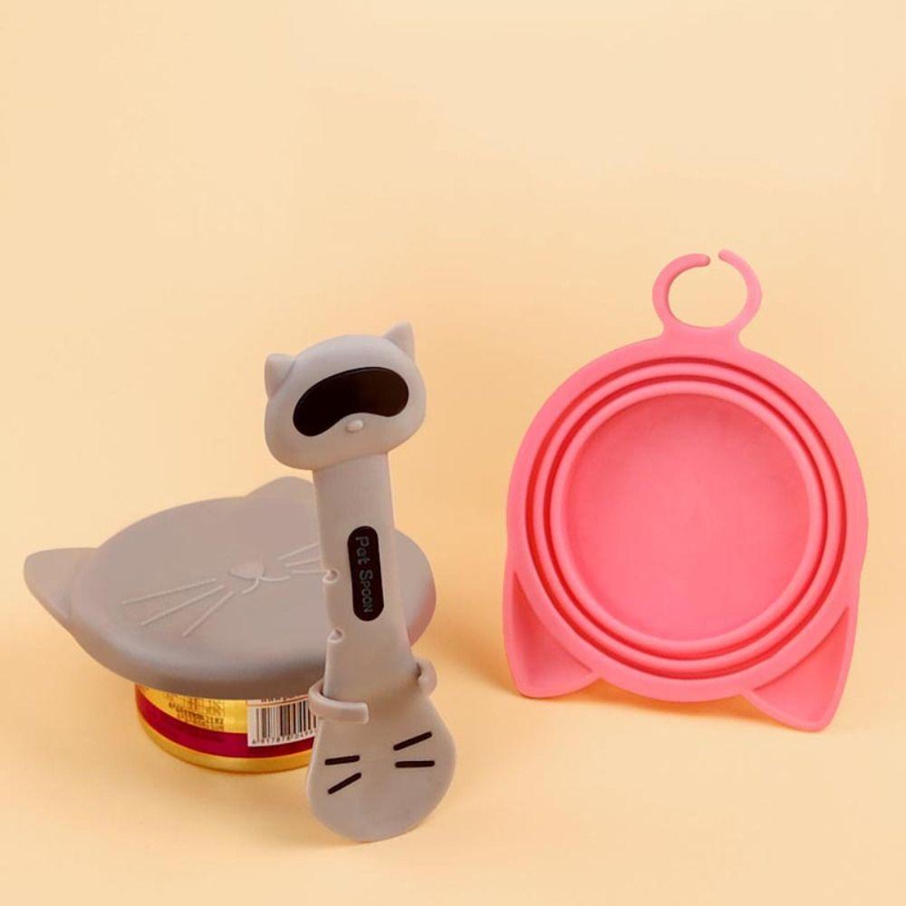Крышка консервной банки в форме кошки, силиконовая открывалка для консервных банок для домашних животных, консервная банка для милых собак, крышка для влажной еды для кошек и собак