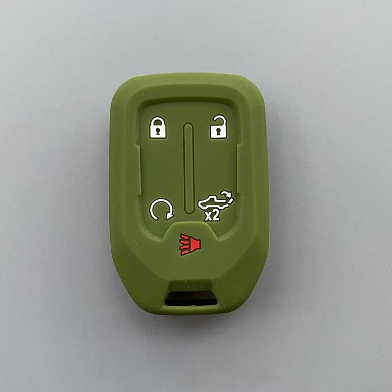 Силиконовый чехол для автомобильного ключа, брелок для Chevrolet Suburban Silverado GMC Terrain Yukon Tahoe Sierra Smart Auto Accessories Key Ring