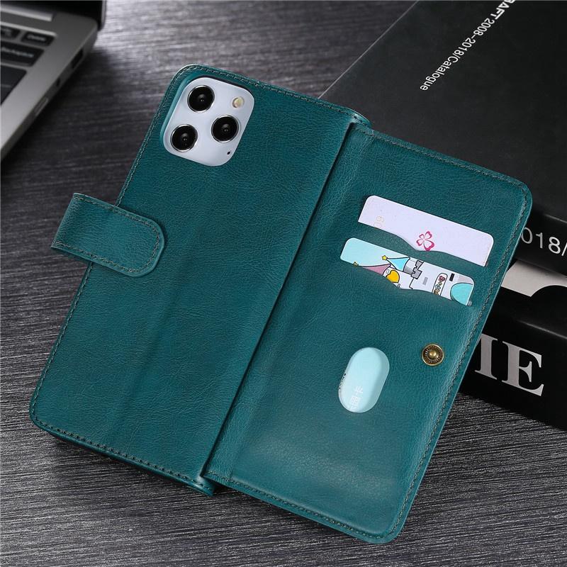 4-layer Card Holder Wallet Bag Case for iPhone Samsung Xiaomi MOTO OPPO VIVO Durable Multi-function Leather Phone Case Cover