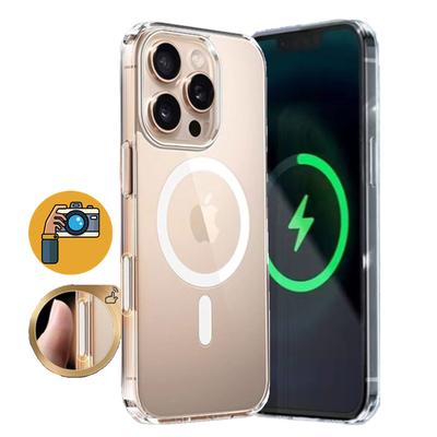 Прозрачный магнитный чехол для For Iphone 17 Air 16 Pro Max 16 Plus Для Магнитный чехол С кнопкой управления камерой Сенсорная кнопка Чехол