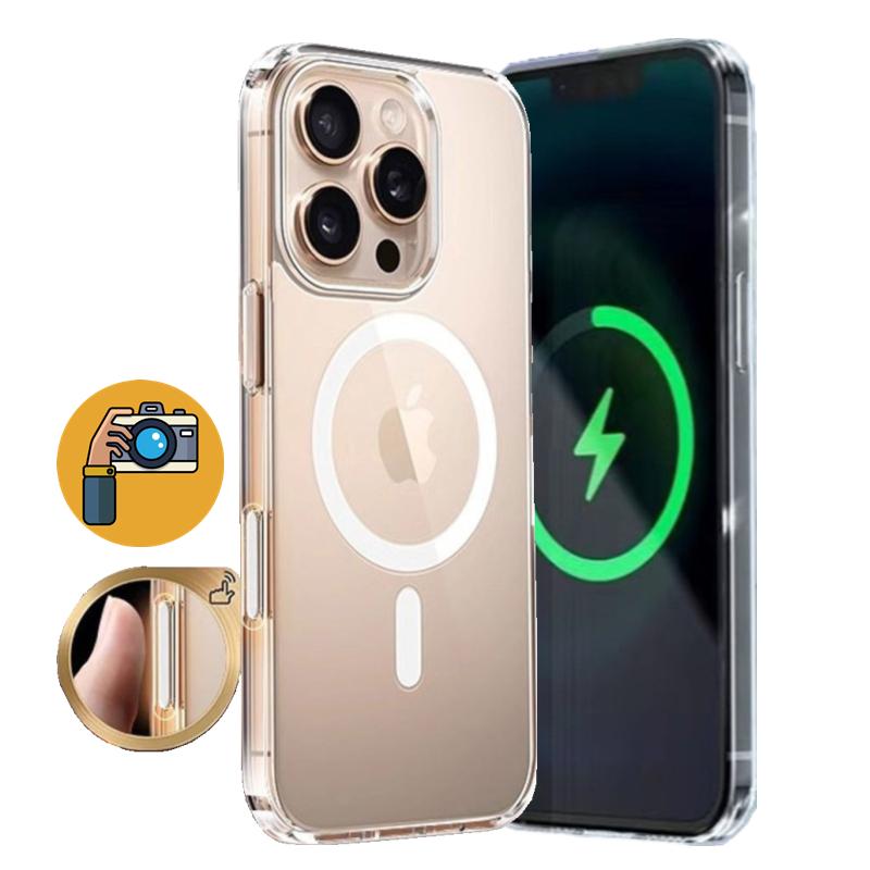 Прозрачный магнитный чехол для For Iphone 17 Air 16 Pro Max 16 Plus Для Магнитный чехол С кнопкой управления камерой Сенсорная кнопка Чехол