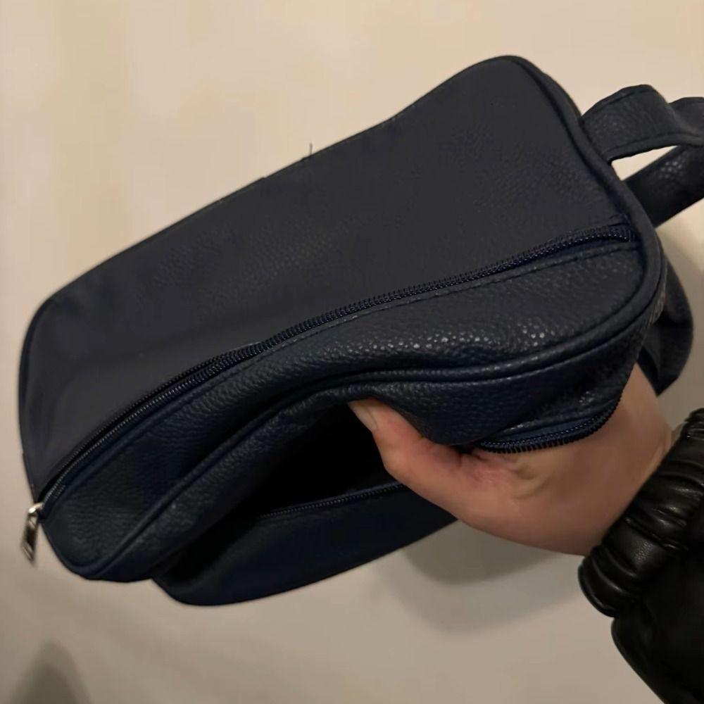 PU Man's Cosmetic Bag Zipper Pouch for Make Up Kit Portable Toiletry Storage Bag Women