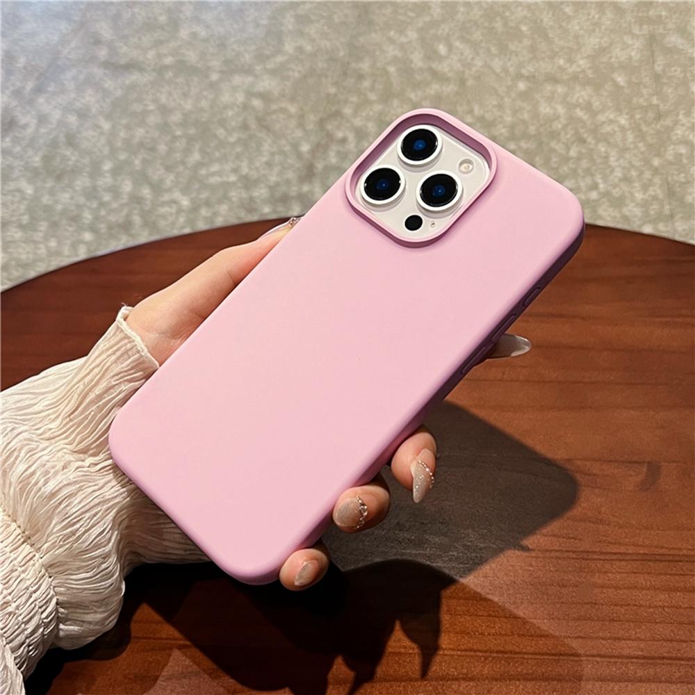 For iPhone 16 Pro Max Case Soft Microfiber Lining Liquid Silicone+PC Phone Cover