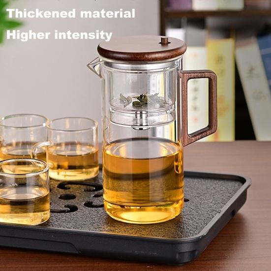 550/750 мл чайник с заварником деревянная ручка чайник из боросиликатного стекла чайник с разделением воды