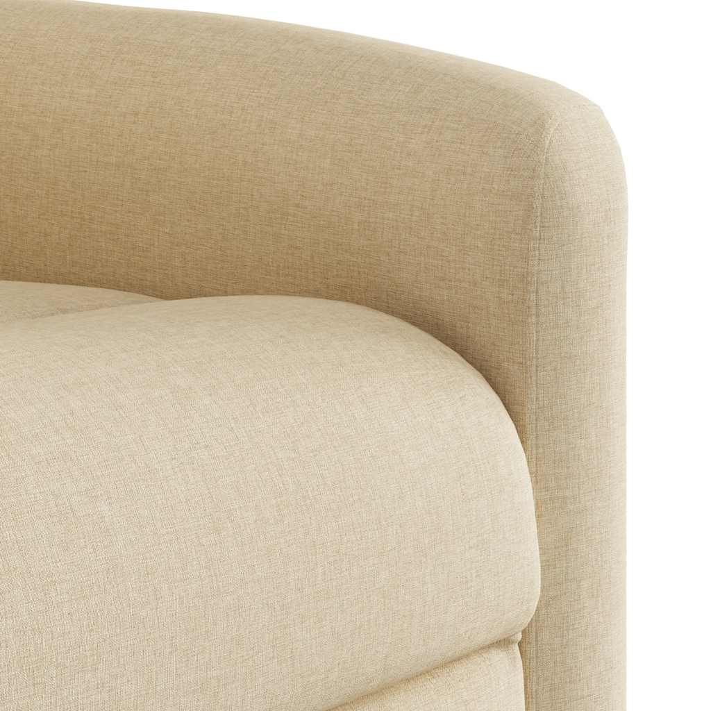 Vidaxl Fotel Rozkładany, Kremowy, Obity Tkaniną