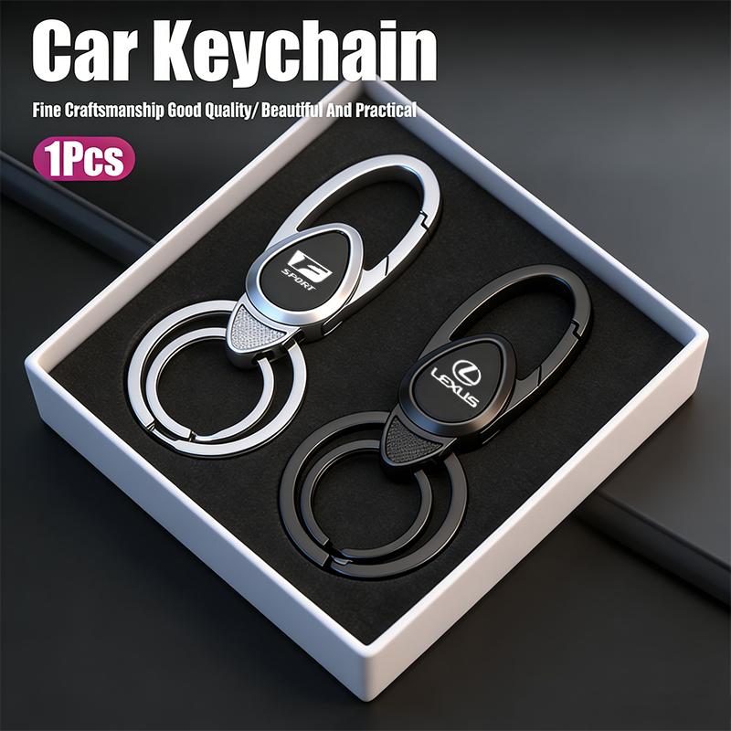 Metal Car Emblem Keychain For Lexus F SPORT ES RX NX LS UX LM LX LBX Anti-loss Keyring Auto Logo Key Chain Interior Accessories XN0