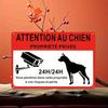 2D Плоский - 1 шт. Винтажная французская металлическая табличка "Attention Au Chien" (Осторожно, собака), 8x12 дюймов - Доска частных объявлений с силуэтом собаки