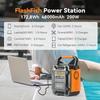 Flashfish A201 200 Вт Портативная электростанция, 172,8 Втч/48000 мАч Солнечный генератор Резервный аккумуляторный блок, 5 выходных портов – USB-C PD18 Вт и QC3.0, Светодиодная лампа