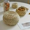 7/10/15cm Rattan Storage Basket with Lid Round Woven Pot Organizer for Dried Fruit Nuts Tea Rustic Container for Home Kitchen