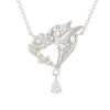 Peter Pan Tinkerbell Silver Pendant Necklace Rhodium Plated Cubic Zirconia Heart Happiness Amulet Christmas [Disney] (VPCDS20309)
