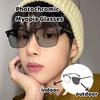Photochromic Myopia Glasses Half Frame Color Changing Near Sight Eyeglasses Anti Blue Right Retro Black Frame Diopter Eyewear