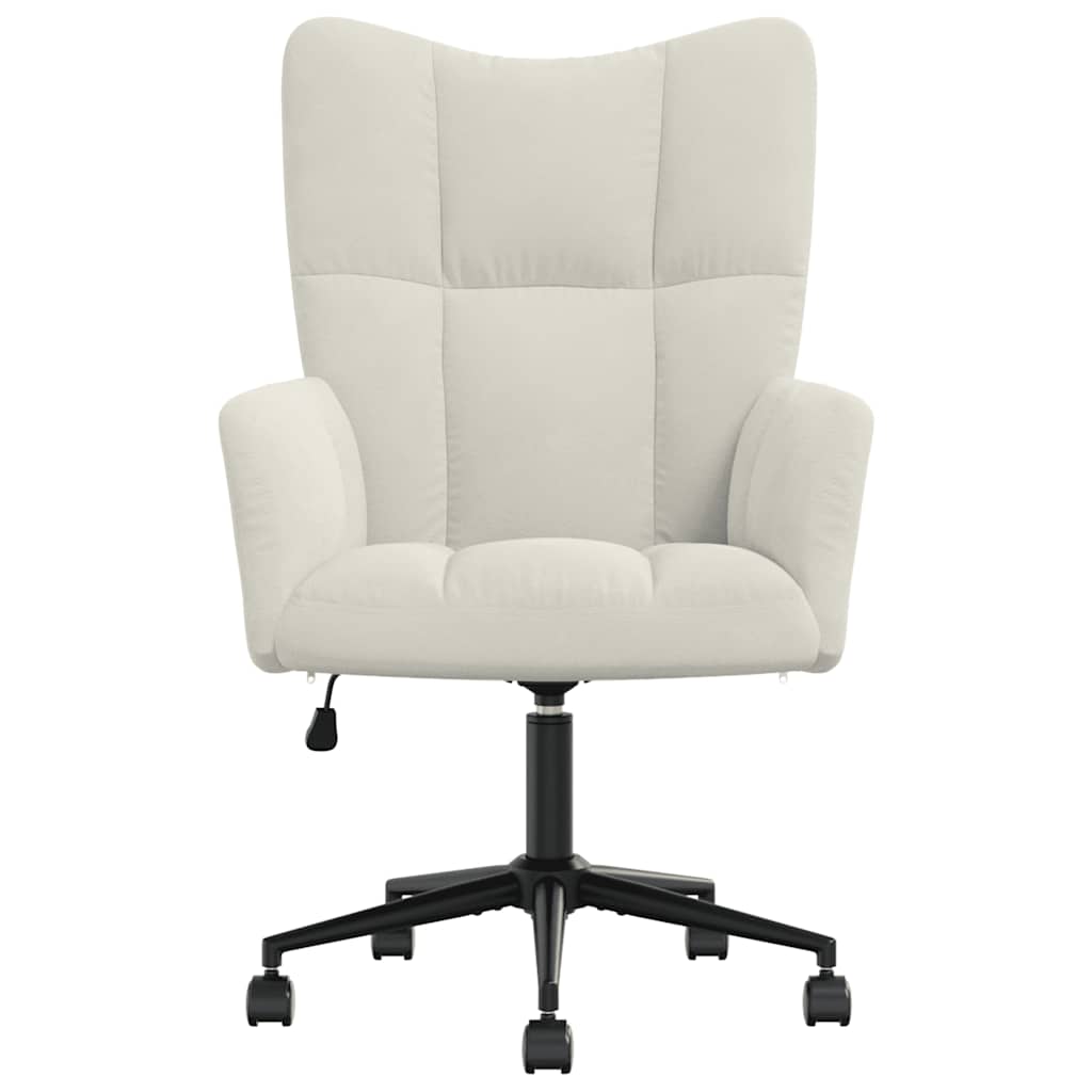 Cream White Velvet Relaxation Armchair