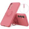 For Samsung Galaxy A17 5G Silicone Case with Strap Ring Kickstand Phone Cover