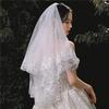 Mori Style Lace Edge Double Layer Veil for Bridal Photography