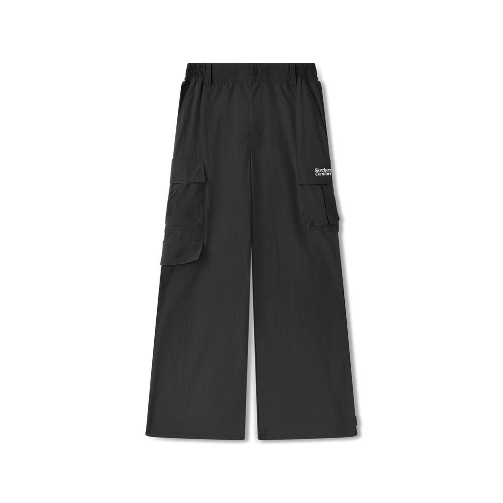 Skechers SS25 Модные простые брюки с защитой от УФ, свободные, прямые, повседневные, мужские, низ, Угольно-черный L225M074-0018