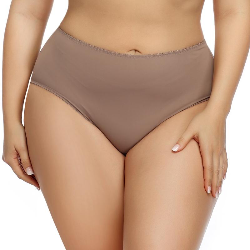 Women Plus Size Panty Comfort Thin Underwear Seamless Simple Plain Panties Briefs 0Xl 1Xl 2Xl 3Xl 4Xl 5Xl