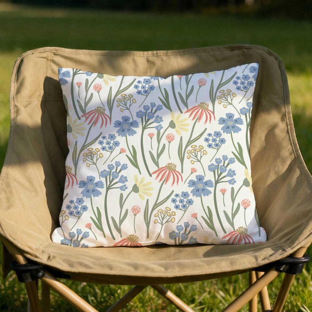 Spring Flower Print Cushion Cover Soft Reversible Durable Pillow Cover MultiScene Use for Home Car Daily Comfort