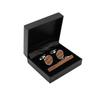 Men's Cufflinks and Tie Clip Set, with Wooden Silver French Business Solid Wood Pattern, Paired with Gift Box.