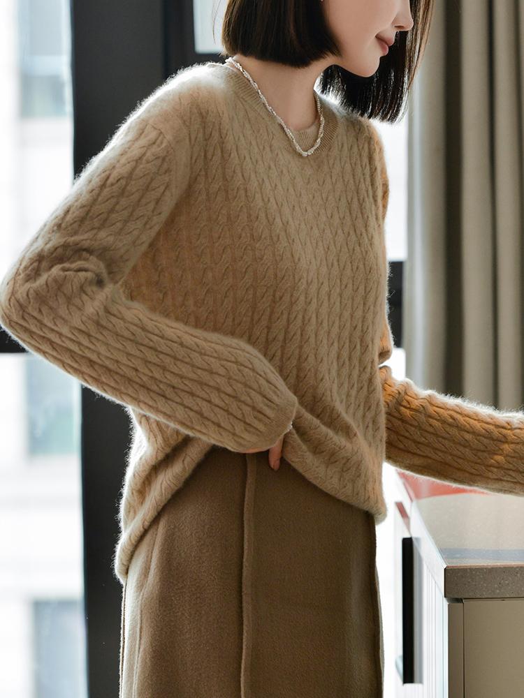 Женский кашемировый свитер Qinghe кашемир 30% кашемир 70% шерсть осенне-зимний кашемировый пуловер мягкий и теплый