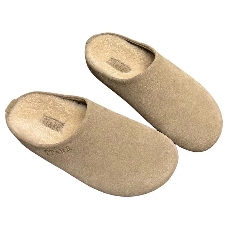 Fashion Lazy Man Wrapped Head Half Slipper 2024 Woman Wearing A Hundred Thick Sole Lazy Fluffy Slipper Woman