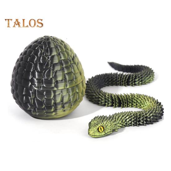 1 набор 3D-печатных фигурок в виде яйца змеи с подвижными суставами, игрушка-фиджет в виде яйца змеи с шарнирной змеей внутри, украшение для рабочего стола