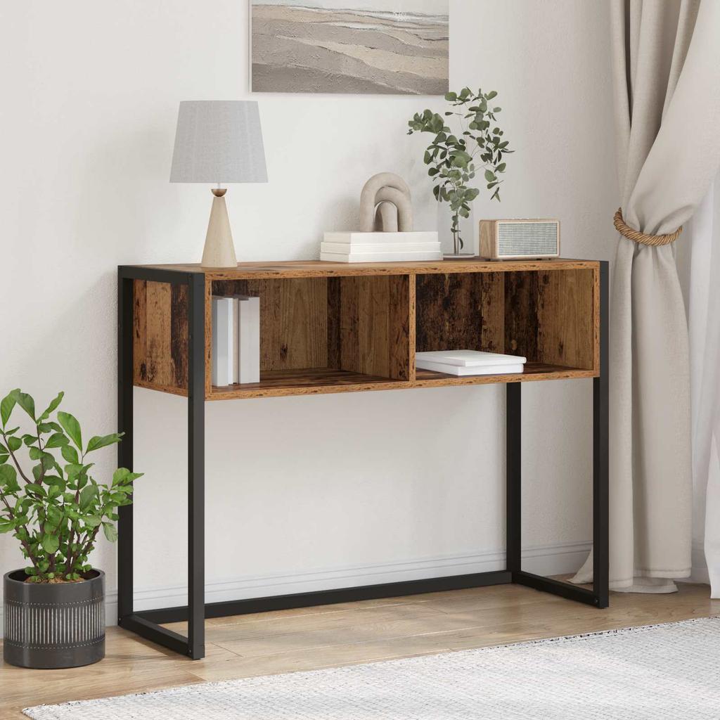 Side Table Reclaimed Wood Look 100 x 36 x 75 cm Engineered Wood