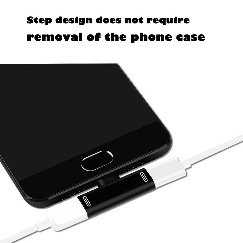 Dual Type C USB-C Earphone Headphone Audio Charging Charger Adapter Splitter Convertor for Xiaomi 6