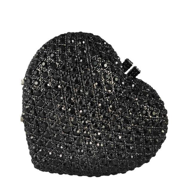 Boutique De FGG Роскошные Серебряные Кристальные Клатчи Женские Сердечные Вечерние Сумки Свадебные Вечеринки Сумки и Кошельки со Стразами