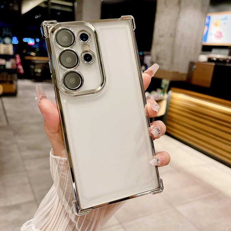 Прозрачный чехол для телефона Samsung Galaxy S26 Ultra S25 S24 S23 S22 S21 A15 A52 A53 A54 A55 Электроокрашивание Защита от падения Задняя крышка