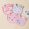 Three layer children's and baby bibs, U-shaped bibs, newborn saliva wipes, food saliva wipes, three piece set
