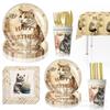 Vintage Cat Themed Party Supplies Birthday Decoration Cat Disposable Paper Plate Paper Cup Paper Towel Tablecloth Knife Fork Spoon