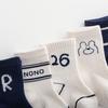 5 Pairs/Lot Cute Striped Baby Socks Cartoon Bear Letter Newborn Middle Tube Sock Spring Autumn Soft Cotton Infant Socks