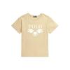 Polo Ralph Lauren Letter Pattern Printed Round Neck Short Sleeve T Shirt Women Tops Beige WMPOKNINCU20730-230