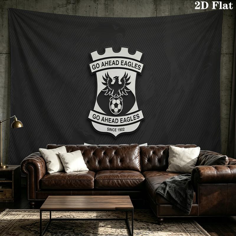 Custom Name Go Ahead Eagles Printed Tapestry – Wall Hanging for Bedrooms, Dorms, and Home Decor