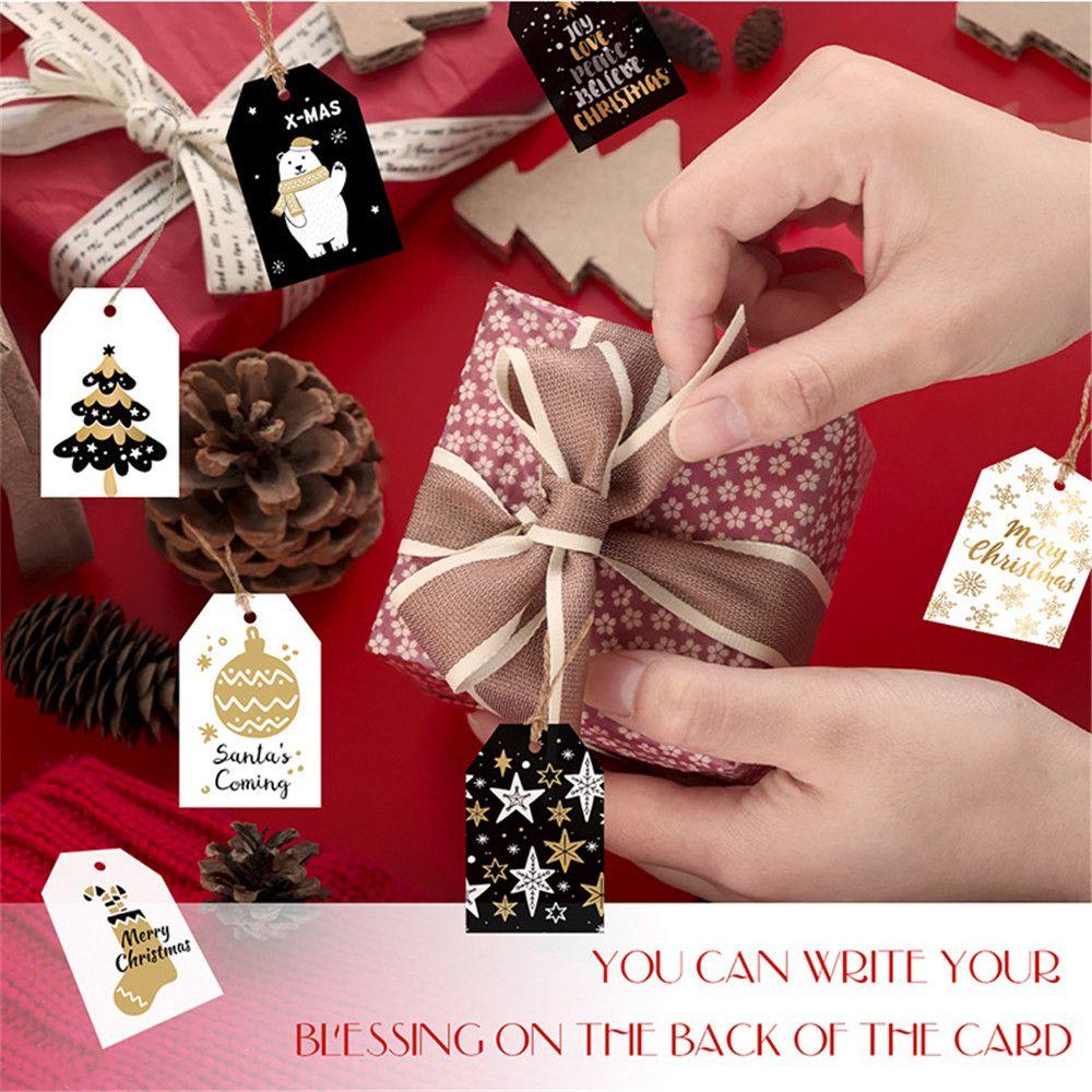 48 шт. самодельных крафт-бирок, этикеток для рождественской упаковки подарков, бумажные бирки для Санта-Клауса, бумажные открытки, принадлежности для рождественской вечеринки