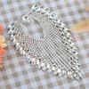 2pcs Hollow Design Rhinestone Shoulder Epaulettes AB Colored Horse Eye Rhinestones  DIY Clothes