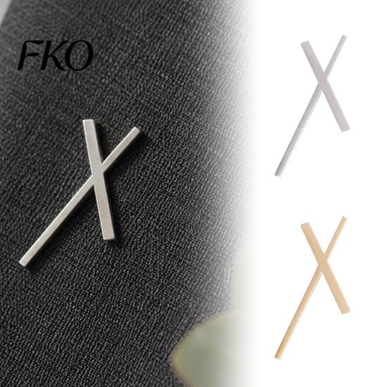 Stable Buckle Brooch 2Pcs Men Suit Brooch, X-Shaped Lapel Pin with Safety Pin, Zinc Double-bar Crossed Alloy Electroplated Metal Badge for