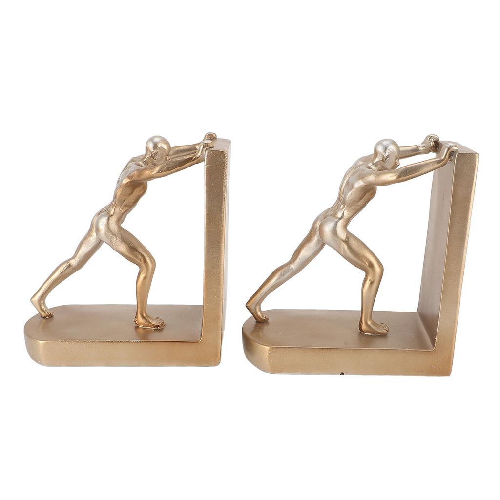 1 Pair Man Decorative Book Ends Art Bookend Decorations for Home Office Desk Bookshelf Study