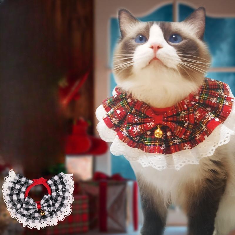 Хэллоуинские салфетки для слюны питомцев, трикотажные украшения из ткани и кружева, ошейники для кошек и собак, шарфы для котят, шарфы для питомцев