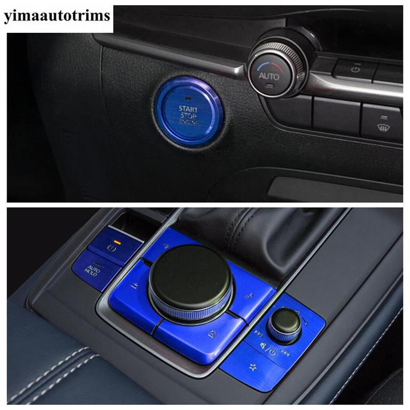 Central Control Gear Shift Multimedia Panel Start Stop Button Cover Trim Accessories For Mazda 3 - 2025 / CX-30 - 2025