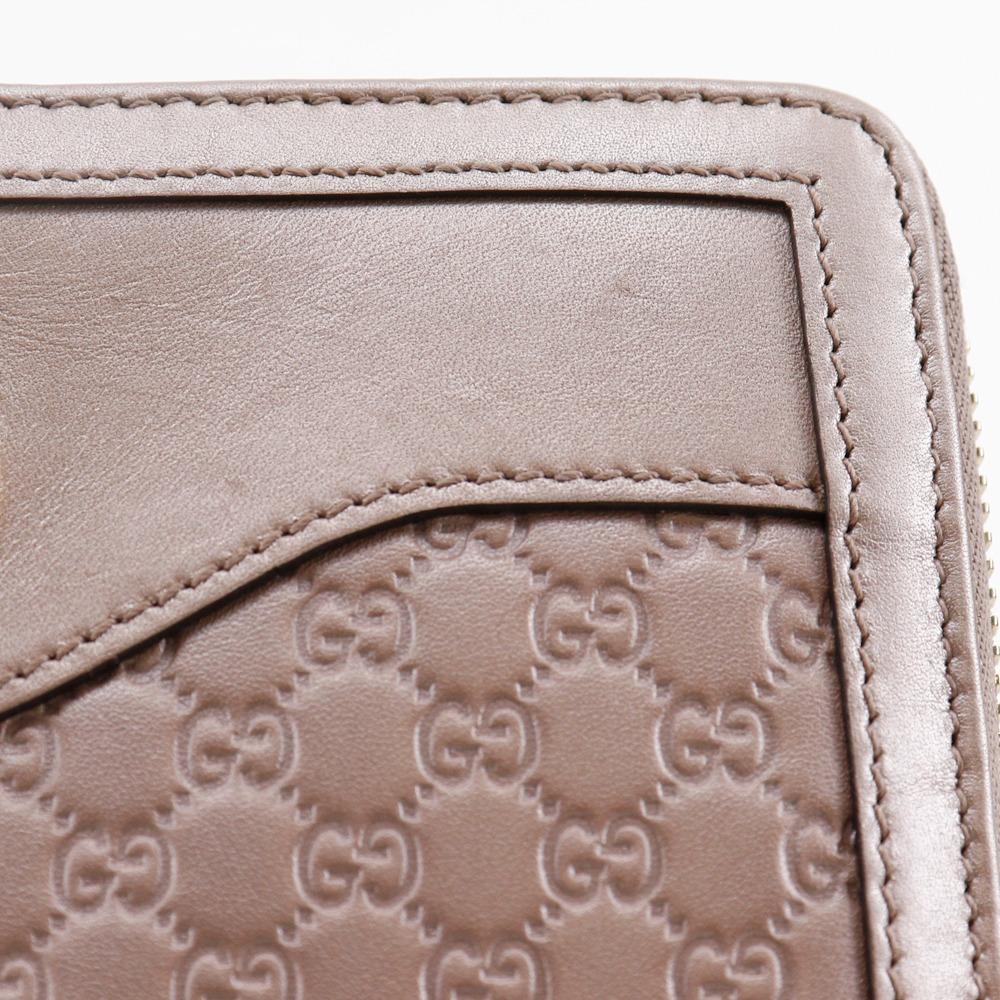 Gucci Interlocking G Purse 308012 Zip Around Pink Sima Leather Women Used