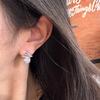 Huitan Novel Fashion Design Stud Earrings for Women with Shiny Cubic Zirconia Elegant Party Wedding Charming Lady Jewelry GiftGood product