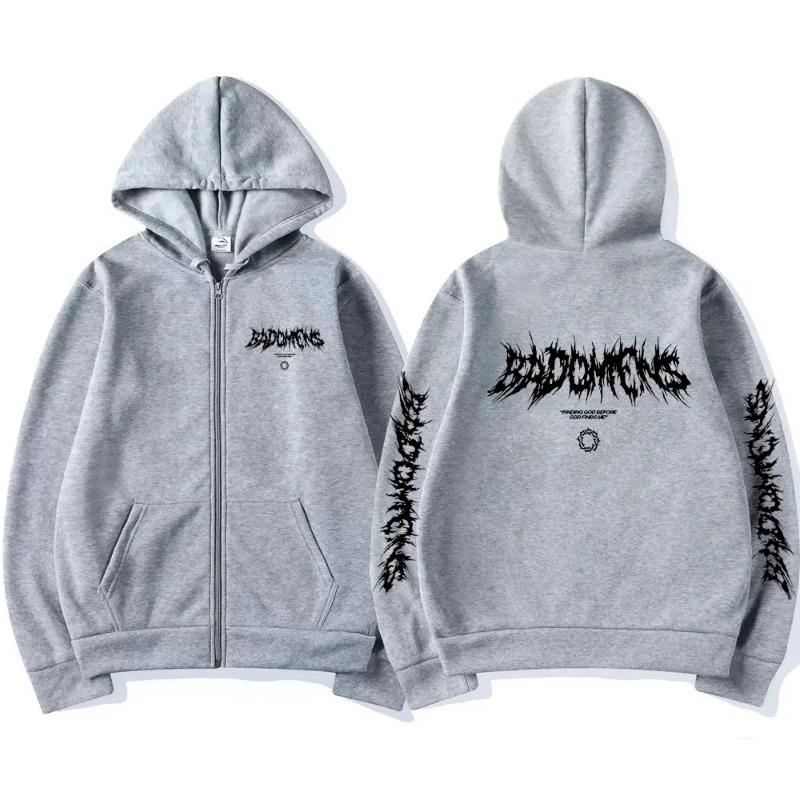 Bad Omens Band Finding God Before God Finds Me Graphic Zipper Hoodie Men Y2k Jacket Men's Vintage Rock Gothic Zip Up Sweatshirt