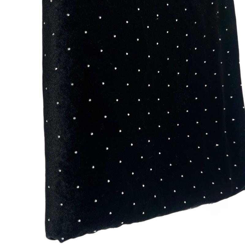 1 метр Черный цвет 3D Сверкающие Кристаллы Стразы Бархатная Ткань Вышивка Ткани для Шитья Платья Ципао