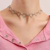 Hollow Heart Choker Necklace for Girls & Women- Geometric Heart Choker Statement Clavicle Necklace for Women Girls Necklace Jewelry