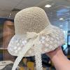 Летняя шляпа женская кружевная с лентой и бантом, с полями, солнцезащитная шляпа-ведро, женская складная шляпа от солнца, пляжные аксессуары, солнцезащитный козырек для путешествий, новая шляпа от солнца