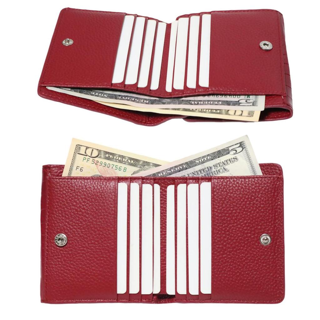 Bercute Green Crocodile Tri-fold Wallet for Men and Women, Mini, Slim, Compact, Foldable, Genuine Leather, Alligator Skin, Compact, Large Capacity,