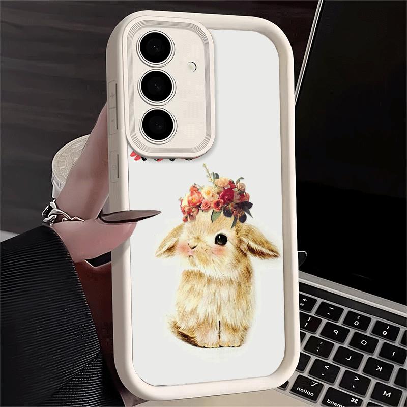 Чехол для телефона Samsung Galaxy S26 S25 Ultra S24 FE Милый мультяшный кролик Раббит Чехол S23 Plus S22 + S21 S20 5G Мягкий силикон Funda