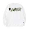 Wassup Vine Flower Language Crew Neck Heavyweight Sweatshirt Unisex Autumn and Winter American Style Trendy Brand Fleece Pullover Top