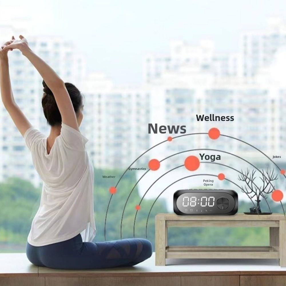 FM Radio Wireless Bluetooth Speaker Alarm Clock Bedside Clock Versatile Digital Alarm Clock